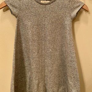 Tucker + Tate Metallic Short Sleeve Shirt Dress Silver/Grey Size 4